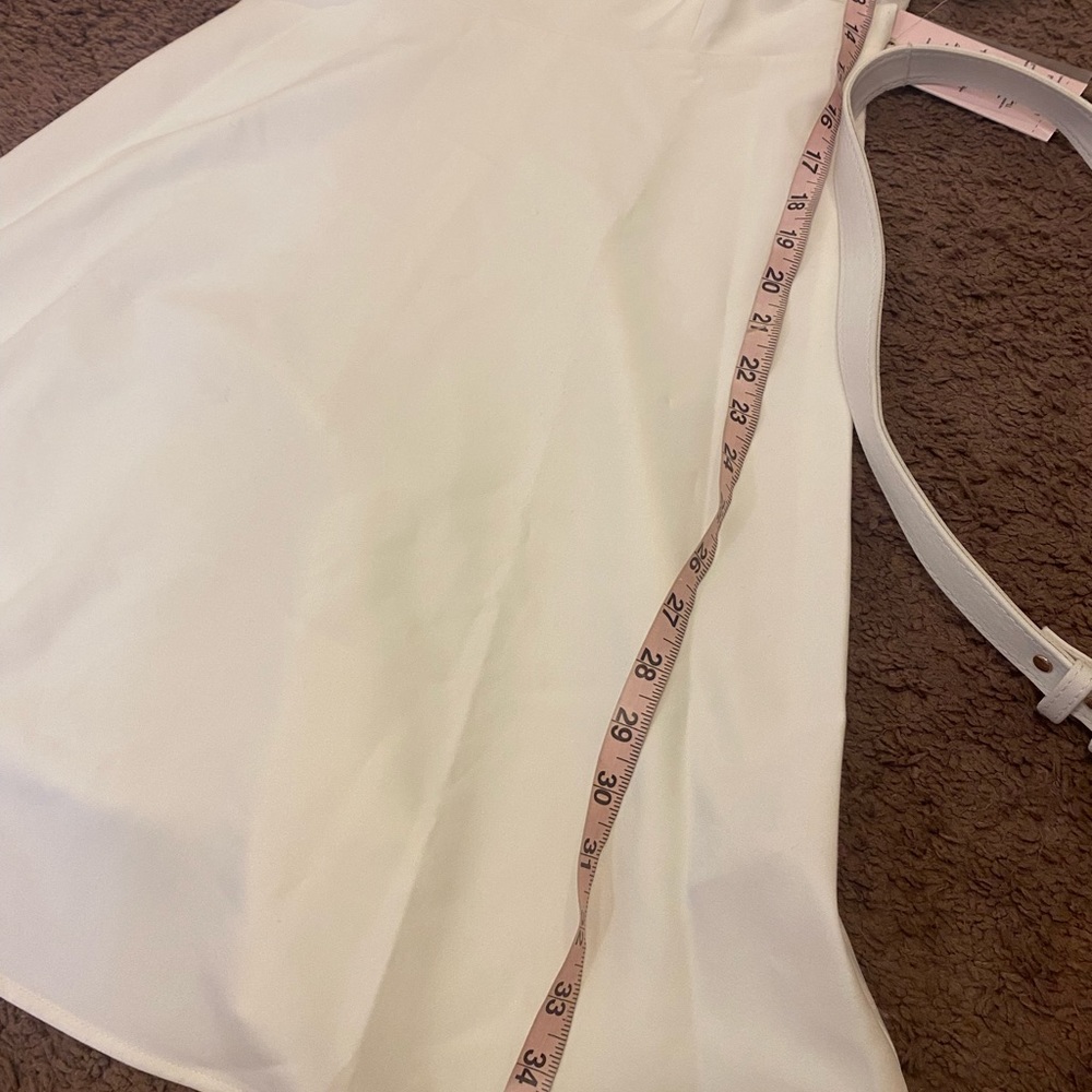 Nanette Lepore Cream Fit Flare Dress Stretch A Line Puff Sleeve 2 NEW $128 - Picture 13 of 15